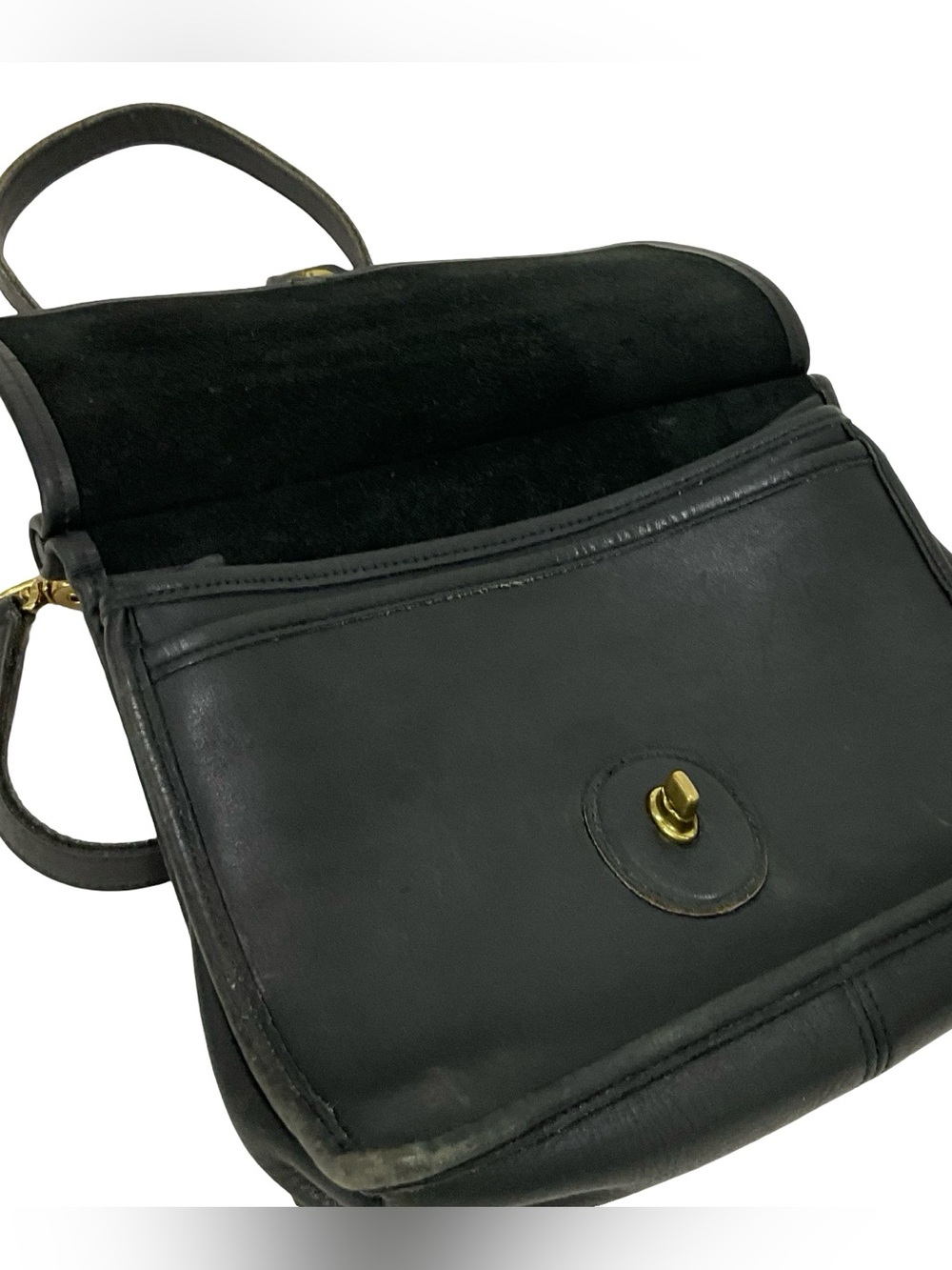 Vintage  Coach Black Willis Satchel Crossbody Bag 1990’s - Picture 11 of 16